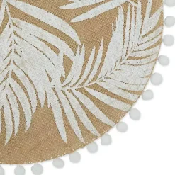 White and Natural Fern Round Placemats, Set of 6