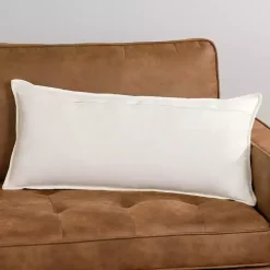 White and Red Believe Lumbar Pillow