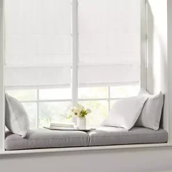 White Basketweave Cordless Roman Shade, 31 in.