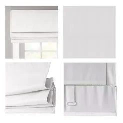 White Basketweave Cordless Roman Shade, 31 in.