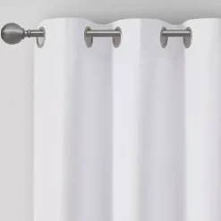 White Basketweave Curtain Panel Set, 84 in