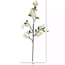 White Blossom Flower Stems, Set of 3