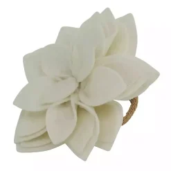 White Blossom Napkin Rings, Set of 4