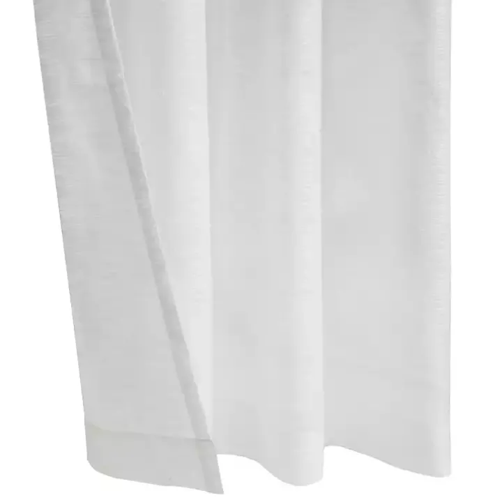 White Boucle Sheer Single Curtain Panel, 63 in.