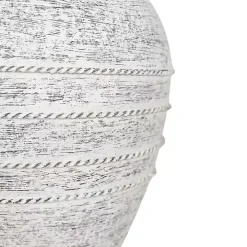White Braided Stripe Metal Vase