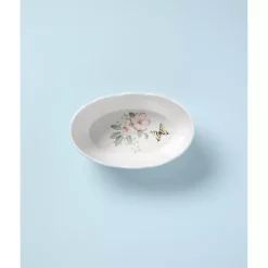 White Butterfly Meadow Porcelain Bread Basket