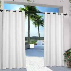 White Cabana Outdoor Curtain Panel Set, 120 in.