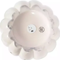 White Ceramic Leaf Pre-Lit Pumpkin Lantern