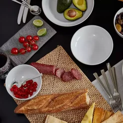 White Ceramic Pasta Bowls, Set of 4