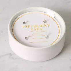 White Ceramic Peppermint Bark 4-Wick Jar Candle