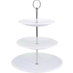 White Ceramic 3-Tier Serving Stand