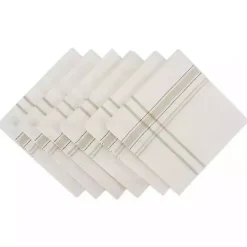 White Chambray French Stripe Napkins, Set of 6