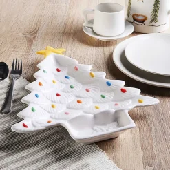 White Christmas Tree Serving Platter