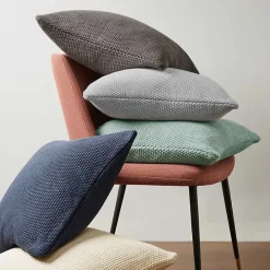 White Chunky Knit Square Pillow Cover