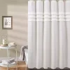 White Ciel Tassel Shower Curtain