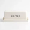 White Debossed Butter Dish