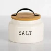 White Debossed Salt Cellar