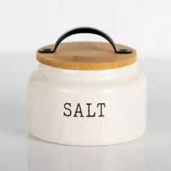 White Debossed Salt Cellar