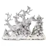 White Distressed Running Reindeer Figurine