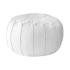 White Faux Leather Pouf