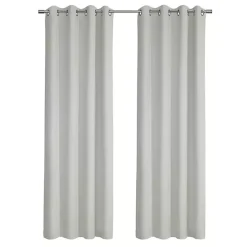 White Faux Suede Blackout Curtain Panel, 63 in.