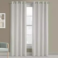 White Faux Suede Blackout Curtain Panel, 95 in.