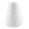 White Floral Meadow Embossed Vase