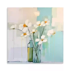 White Flowers on the Window Canvas Art Print