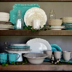 White Glazed Scalloped Ceramic Pasta Bowl