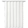 White Gray Scalloped Coastal Shower Curtain