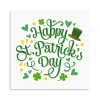 White Happy St. Patrick's Day Canvas Art Print