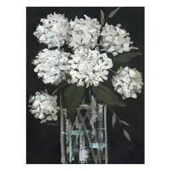 White Hydrangea Giclee Canvas Art Print