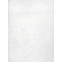 White Iliza Shag Area Rug, 5x8