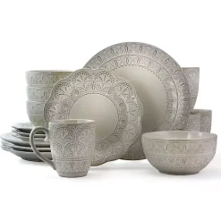 White Lace Embossed 16-pc. Dinnerware Set