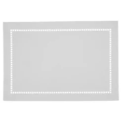 White Laser-Cut Hemstitch Placemats, Set of 4