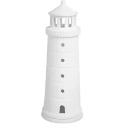 White Lighthouse Tealight Candle Holder, 6 in.