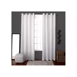 White Lila Curtain Panel Set, 84 in.