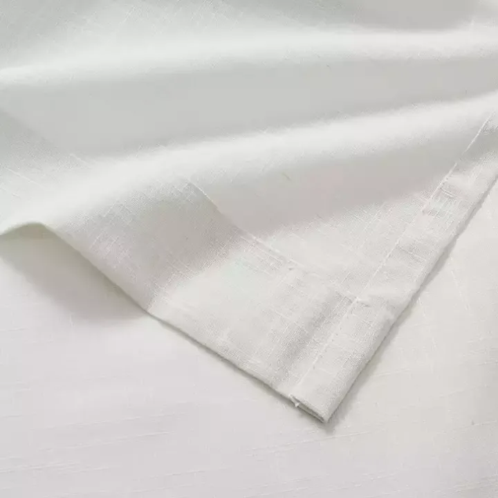 White Linen Blend Curtain Panel Set, 84 in.