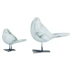 White Marble Bird Resin Statues, Set of 2