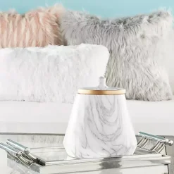 White Marble Oval Jar