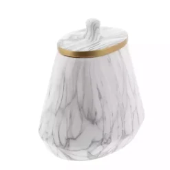 White Marble Oval Jar