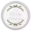 White Merry Little Christmas Round Wall Plaque