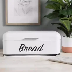 White Metal Bread Box