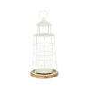 White Metal Lighthouse Lantern, 15 in.