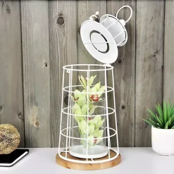 White Metal Lighthouse Lantern, 15 in.