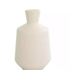 White Minimalist Ceramic Vases, Set of 3