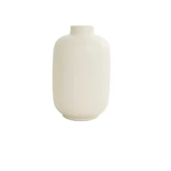 White Minimalist Ceramic Vases, Set of 3