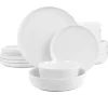 White Modern Ceramic 16-pc. Dinnerware Set