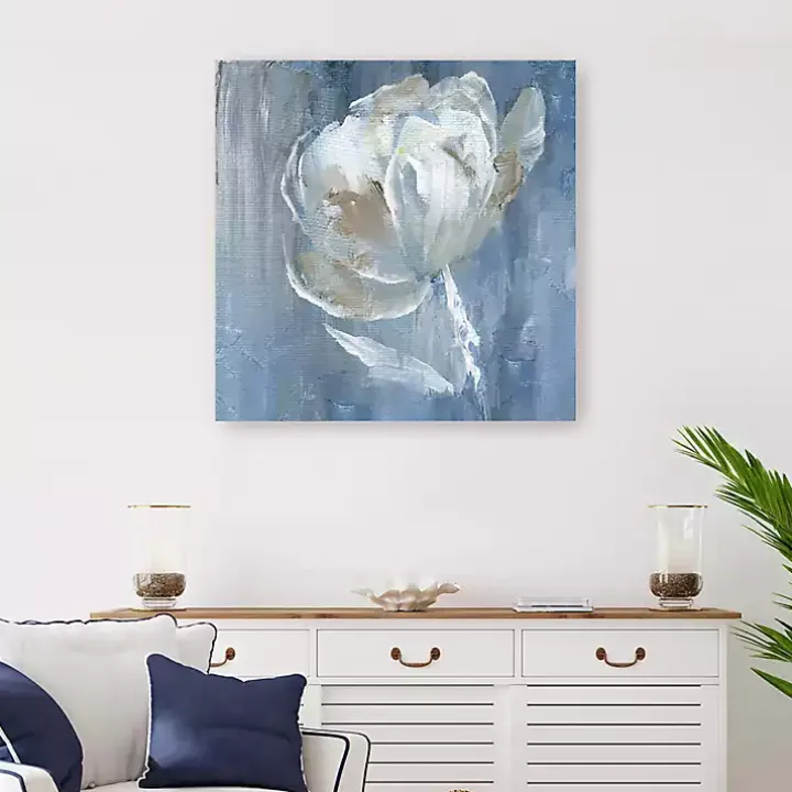 White on Blue Canvas Art Print, 30x30 in.