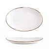 White Oval Ceramic Rimmed Serving Platter